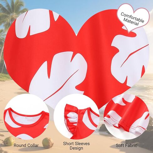 فتاة هاواي فستان هولا زي كيد هالوين لوا بزوم الزي الأحمر فستان استوائي مع مجموعة accessoreis زهرة لي in Kuwait