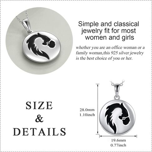 YAFEINI Horse Necklace Girls Pendant 925 Sterling Silver Pendant Pony Necklace Jewelry Gifts for Women Girls in Saudi Arabia