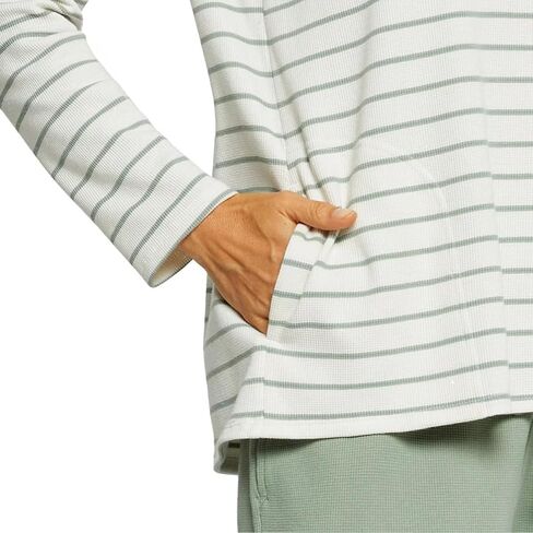 Max & Mia Women's 2 قطعة Stripe Waffle Rounge مجموعة Hoodie و Jogger in Kuwait