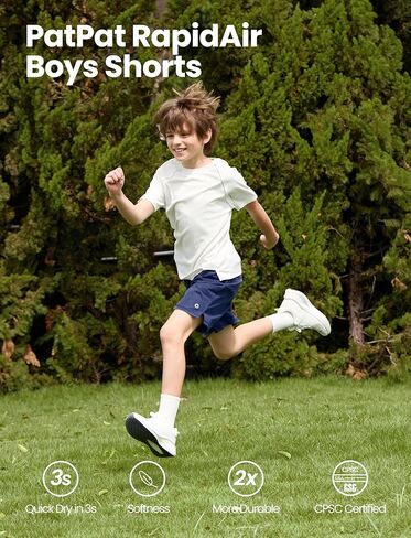 PATPAT Boys Athletic Shorts, Quick-Dry Shorts with Pockets Breathable Mesh for Basketball Soccer Running, Kids Sports Uniform in Kuwait