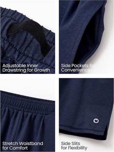 PATPAT Boys Athletic Shorts, Quick-Dry Shorts with Pockets Breathable Mesh for Basketball Soccer Running, Kids Sports Uniform in Kuwait