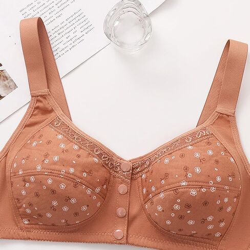 Front Closure Wireless Bras for Womens Plus Size Daisy Bras for Older Women Comfortable Adjustable Everyday Bra in Saudi Arabia