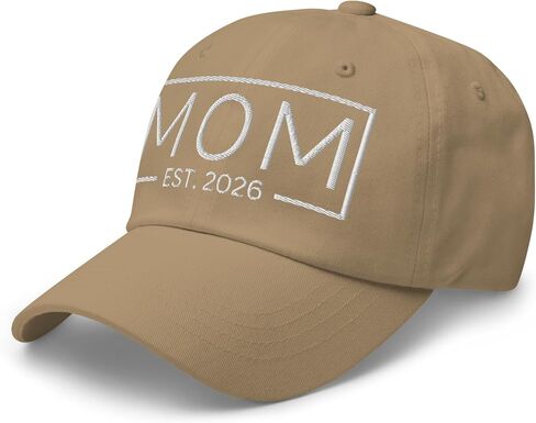 NX Mom Est 2026 Curved Bill Cap Relaxed Fit Low Crown Adjustable New Mom New Mother Hat Expect Baby 2026 in Saudi Arabia
