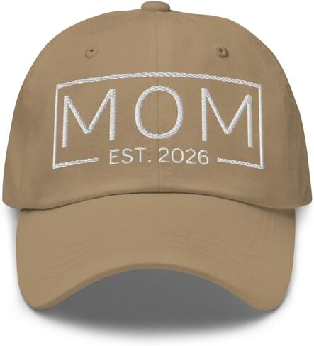NX Mom Est 2026 Curved Bill Cap Relaxed Fit Low Crown Adjustable New Mom New Mother Hat Expect Baby 2026 in Saudi Arabia