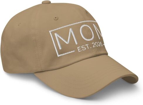 NX Mom Est 2026 Curved Bill Cap Relaxed Fit Low Crown Adjustable New Mom New Mother Hat Expect Baby 2026 in Saudi Arabia