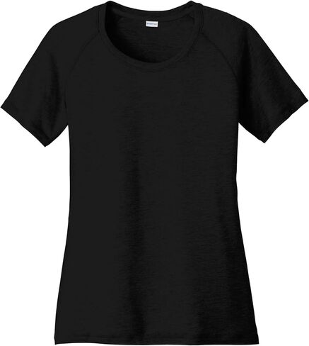 Sport-Tek Women's Posicharge Tri-Plend Wicking Scoop Neck Raglan Tee | تي شيرت الرياضة Fit Workout ، صالة الألعاب الرياضية الربيع والصيف in Kuwait