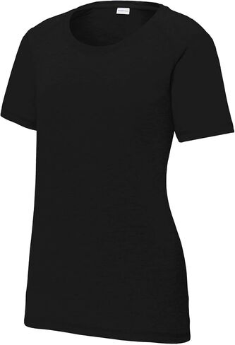 Sport-Tek Women's Posicharge Tri-Plend Wicking Scoop Neck Raglan Tee | تي شيرت الرياضة Fit Workout ، صالة الألعاب الرياضية الربيع والصيف in Kuwait