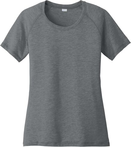 Sport-Tek Women's Posicharge Tri-Plend Wicking Scoop Neck Raglan Tee | تي شيرت الرياضة Fit Workout ، صالة الألعاب الرياضية الربيع والصيف in Kuwait