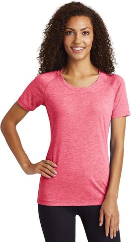 Sport-Tek Women's Posicharge Tri-Plend Wicking Scoop Neck Raglan Tee | تي شيرت الرياضة Fit Workout ، صالة الألعاب الرياضية الربيع والصيف in Kuwait