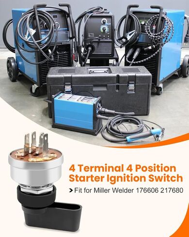 Starter Ignition Switch 4 Terminal 5 Position Switch Fit for Miller Welder Replace 176606 207073 217680 207073, 5-Position Control Overload Protection Includes Handle Lever in Saudi Arabia