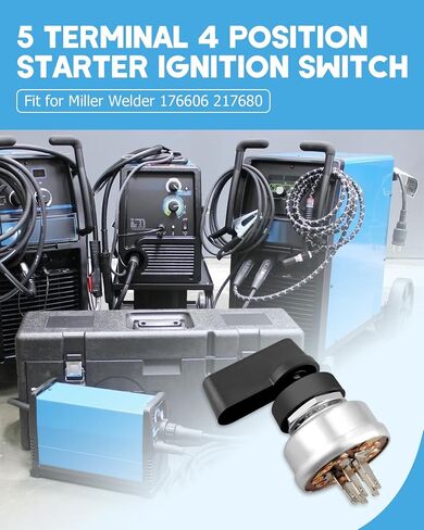 Starter Ignition Switch 4 Terminal 5 Position Switch Fit for Miller Welder Replace 176606 207073 217680 207073, 5-Position Control Overload Protection Includes Handle Lever in Saudi Arabia