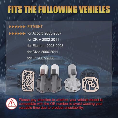 انتقال صمام الملف اللولبي الخطي المزدوج مع حشية 28260-PRP-014 ملائمة لعام 2003-2007 Accord CR-V Acura Acura RSX TSX 2.4L L4 PARTERAMET PART REPLICE OE 28260-R90-004 in Saudi Arabia
