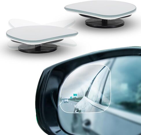 2 Pack Side Mirror Blindspot, High Defin Glass Frameless Convex Blind Spot Mirror, Auxiliary Universal Wide Angle Adjustable Rear View Car Mirrors Exterior Accessories for Cars Suv Trucks and Rvs(Fan) in Saudi Arabia