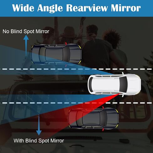 2 Pack Side Mirror Blindspot, High Defin Glass Frameless Convex Blind Spot Mirror, Auxiliary Universal Wide Angle Adjustable Rear View Car Mirrors Exterior Accessories for Cars Suv Trucks and Rvs(Fan) in Saudi Arabia