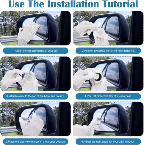 2 Pack Side Mirror Blindspot, High Defin Glass Frameless Convex Blind Spot Mirror, Auxiliary Universal Wide Angle Adjustable Rear View Car Mirrors Exterior Accessories for Cars Suv Trucks and Rvs(Fan) in Saudi Arabia