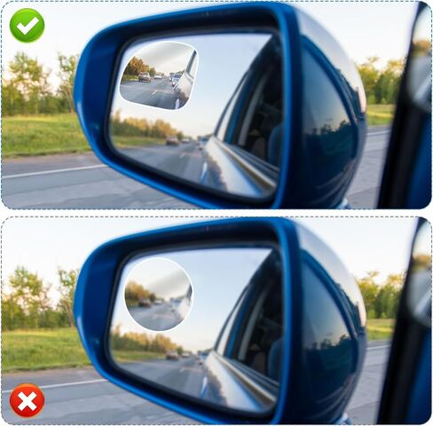 2 Pack Side Mirror Blindspot, High Defin Glass Frameless Convex Blind Spot Mirror, Auxiliary Universal Wide Angle Adjustable Rear View Car Mirrors Exterior Accessories for Cars Suv Trucks and Rvs(Fan) in Saudi Arabia