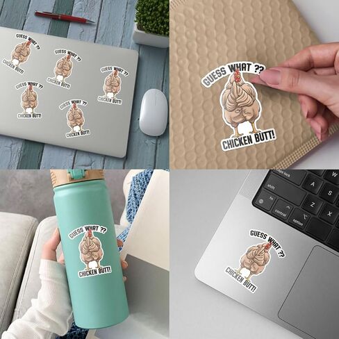 3 Pcs Guess What? Chicken Butt! Sticker, Guess What Sticker, Funny Chicken Sticker, Meme Chicken Sticker for Laptop Water Bottle Phone Car Window Helmet Vinyl Stickers 3 Inches (Guess What 1) in Saudi Arabia