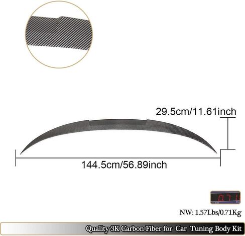 MCARCAR KIT Carbon Fiber Trunk Spoiler Compatible with BMW 4 Series F33 2 Door 428i F83 M4 Convertible 2015-2020 Rear Boot Lid Highkick Wing Lip Factory Outlet (A Style) in Saudi Arabia