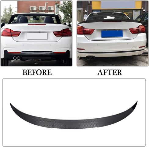 MCARCAR KIT Carbon Fiber Trunk Spoiler Compatible with BMW 4 Series F33 2 Door 428i F83 M4 Convertible 2015-2020 Rear Boot Lid Highkick Wing Lip Factory Outlet (A Style) in Saudi Arabia
