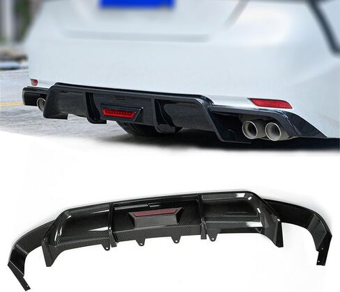 Rear Lip Bumper Diffuser Compatible with Toyota Camry 2018-2022 SE XSE Rear Body Splitter Valance W/LED Light 3Pcs (Glossy Black) in Kuwait