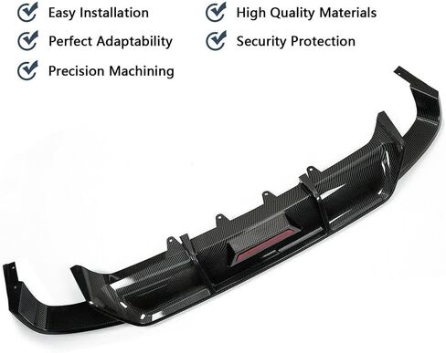 Rear Lip Bumper Diffuser Compatible with Toyota Camry 2018-2022 SE XSE Rear Body Splitter Valance W/LED Light 3Pcs (Glossy Black) in Kuwait