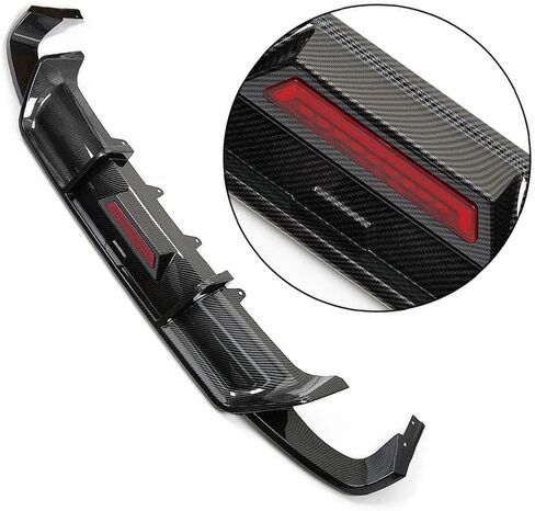 Rear Lip Bumper Diffuser Compatible with Toyota Camry 2018-2022 SE XSE Rear Body Splitter Valance W/LED Light 3Pcs (Glossy Black) in Kuwait