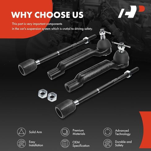 A-Premium Set of 4, Front Inner & Outer Tie Rod End Kit, Compatible with Ford Thunderbird 1989-1997, Mercury Cougar 1989-1997 in Saudi Arabia