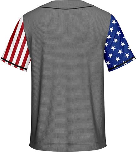 Men's American Flag Baseball Jerseys for Independence Day Red White Blue Shirts 4th of July USA Patriotic Jersey in Kuwait