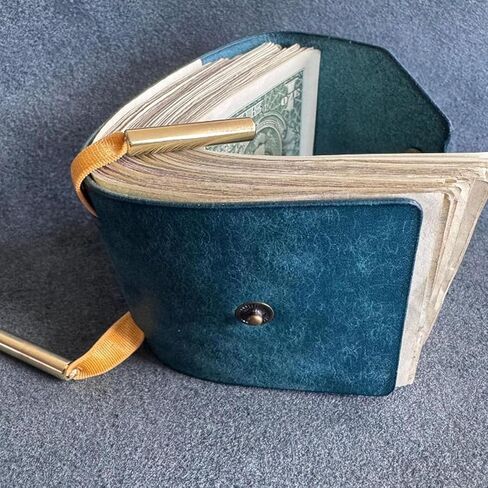 محفظة Cash Wrap ، حامل أموال للوصول إلى النقود السريعة للنقد ، منظم محفظة المال من الجلد ، نطاقات محفظة مفيدة مع المشبك المغناطيسي (الأزرق) in Kuwait