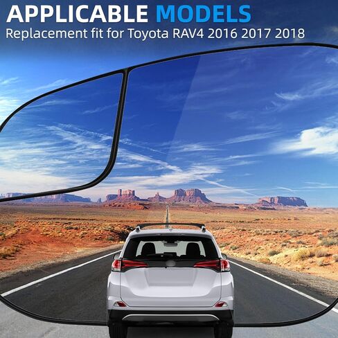 Driver Side Mirror Replacement for Toyota RAV4 2016 2017 2018 - Left Side Mirror Glass, Rear View Mirrors Glass with Power Heated in Kuwait