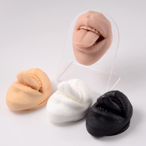 Soft Silicone Flexible Mouth Model Displays Human 3D Silicone Tongue Model Simulation for Piercing Jewelry Display Teaching Tool (Black Color) in Kuwait