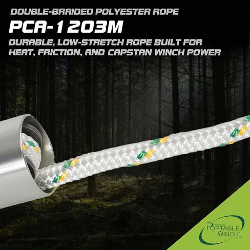 Portable Winch Rope - 164ft.L x 1/2in. Dia. 8,100 lbs. Tensile Strength, Model Number PCA-1215M in Kuwait
