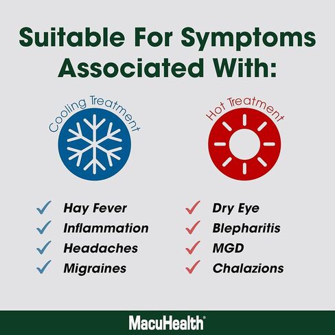 Macuehealth Macumask - ضغط عين الحرارة الرطبة للعينين الجافة ، التهاب الجفن ، MGD وسلالة العين الرقمية ، حزام قابل للتعديل ، تقنية العقيمة ، الميكروويزر آمن ، ضغط ساخن أو بارد (قسط) in Kuwait