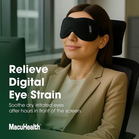 Macuehealth Macumask - ضغط عين الحرارة الرطبة للعينين الجافة ، التهاب الجفن ، MGD وسلالة العين الرقمية ، حزام قابل للتعديل ، تقنية العقيمة ، الميكروويزر آمن ، ضغط ساخن أو بارد (قسط) in Kuwait