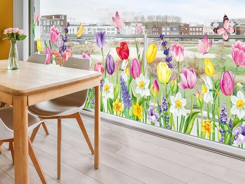 Whaline Spring Summer Flower Grass Window Comings كبيرًا في نافذة الفراشة البرية الأزهار البرية in Kuwait