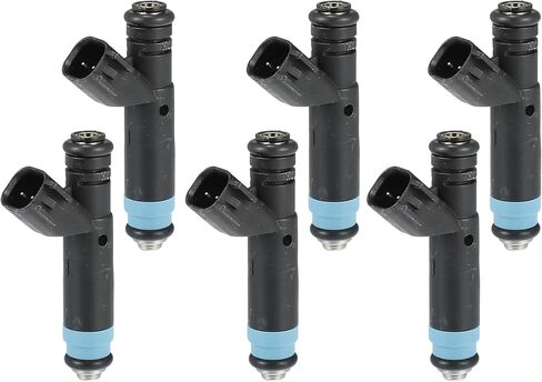 Fuel Injector for Jeep Cherokee 4.0L Flow Matched No.04854181 | Fuel Injection Nozzle Black 6 Pcs in Saudi Arabia