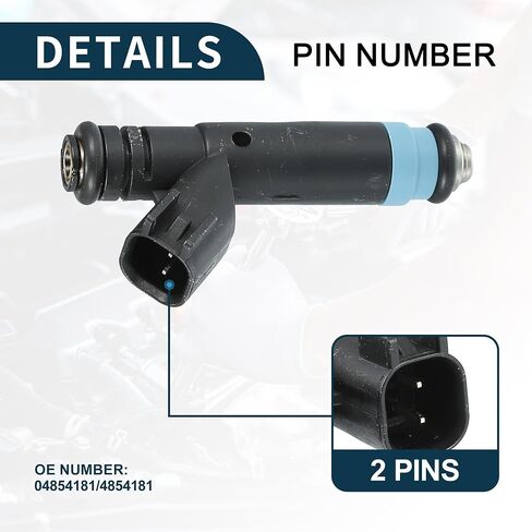 Fuel Injector for Jeep Cherokee 4.0L Flow Matched No.04854181 | Fuel Injection Nozzle Black 6 Pcs in Saudi Arabia