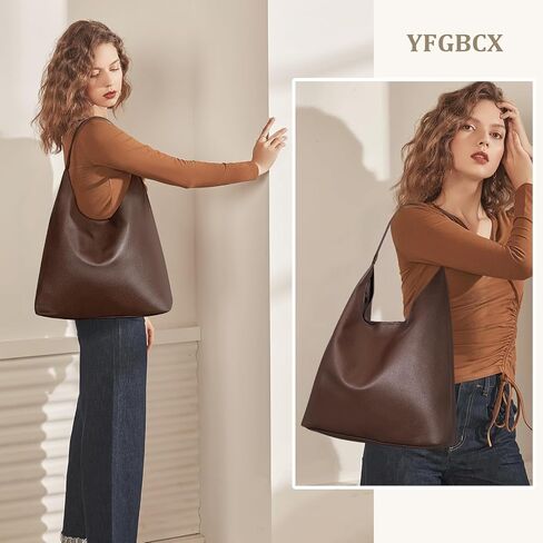 YFGBCX Slucky Hobo Tote Facs for Women - Faux Leather Work & College Tote Handbags with Pouch Small Pouch in Kuwait