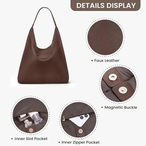 YFGBCX Slucky Hobo Tote Facs for Women - Faux Leather Work & College Tote Handbags with Pouch Small Pouch in Kuwait