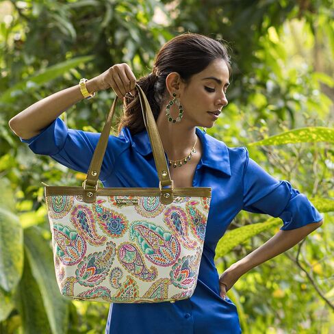 Anuschka Zip Top City Tote Tote-Wanderlust Collection-Nylon Accoun in Saudi Arabia