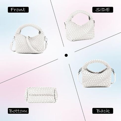 Small Woven Purse with Detachable Strap Cute Crossbody Bags for Women Shoulder HandBags Cassual Fashion Bag in Saudi Arabia