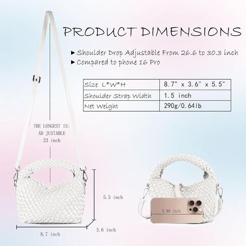 Small Woven Purse with Detachable Strap Cute Crossbody Bags for Women Shoulder HandBags Cassual Fashion Bag in Saudi Arabia