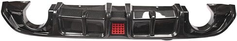 Carbon Fiber Rear Bumper Diffuser Lip W/LED Light Fit for 2017 2018 2019 2020 2021 2022 in-FI-NITI Q60 ABS in Saudi Arabia