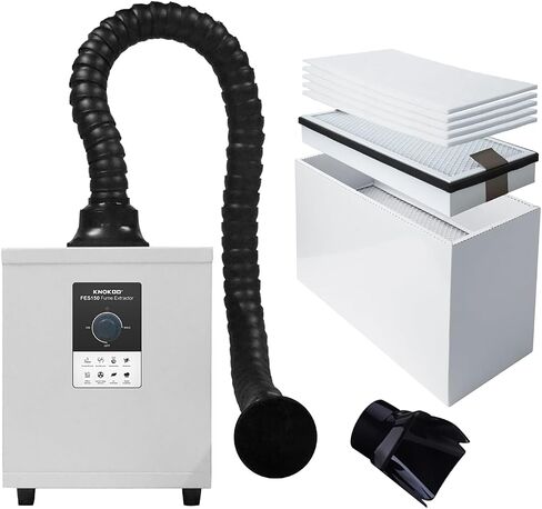 150W Solder Fume Extractor HEPA Filter, FES150 3 Stage Filter Welding Smoke Extractor Purifier DTF Fume Extractors for Nail Salon, Laser Marking, Printing and Laser Engraving Smoke Filtration in Saudi Arabia