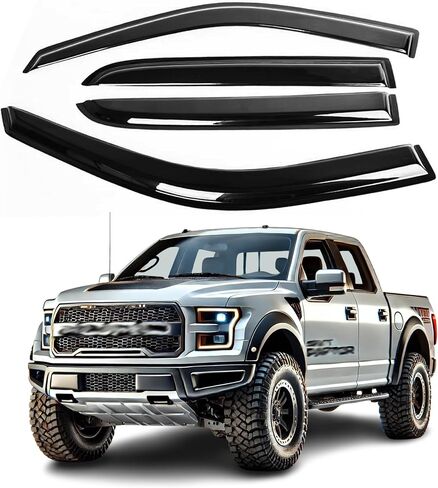 يناسب: Ford F-150 Supercrew 2009 2010 2011 2012 2013 2014 ؛ شمس آمنة ، أمطار ، انحراف للرياح ، أقنعة تنفيس النافذة الأمامية والخلفية ، حماية تنفيس ، شريط خارجية ، مجموعة حراسة 4 قطع ، سمك 2 مم in Saudi Arabia