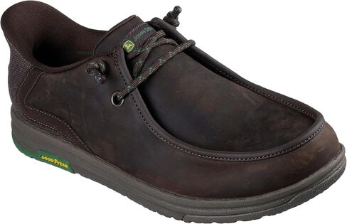 Skechers Men's John Deere Leather Moc Toe Bungee Hands Free Slip-ins Oxford in Saudi Arabia