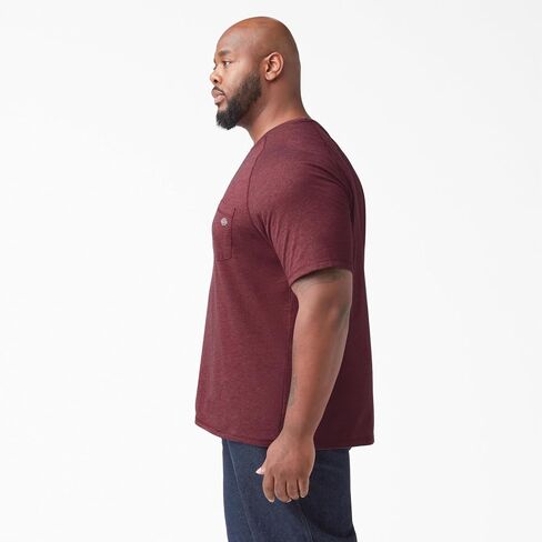 Dickies Cooling Short Sleeve Pocket T-Shirt, Burgundy Heather, LT in Saudi Arabia