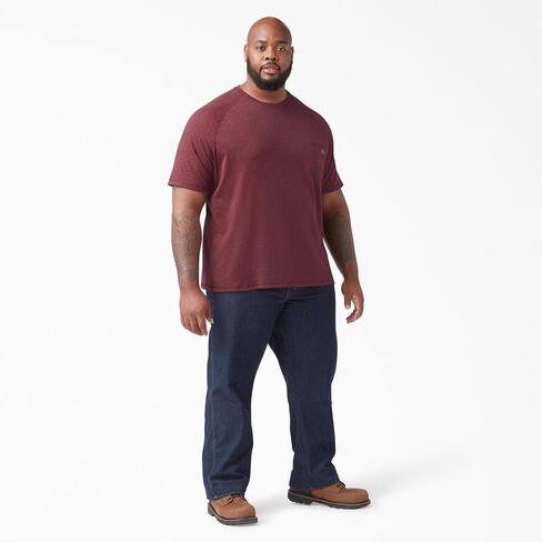 Dickies Cooling Short Sleeve Pocket T-Shirt, Burgundy Heather, LT in Saudi Arabia