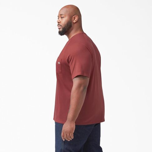 Dickies Cooling Short Sleeve Pocket T-Shirt, Burgundy Heather, LT in Saudi Arabia