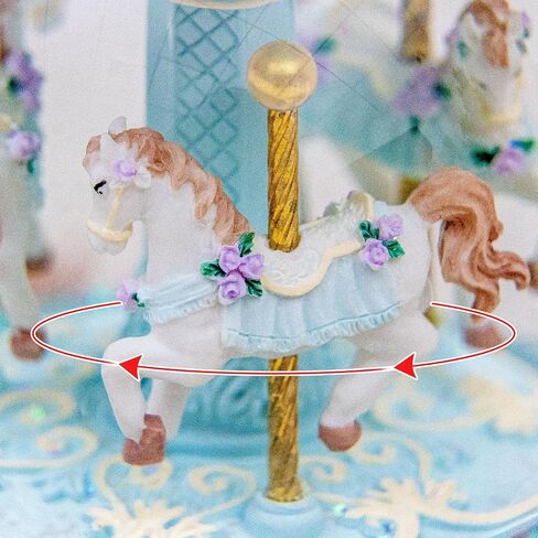 Upgraded Remote Control Carousel Snow Globe Music Box, Carousel Horses Musical Gift for Girls Women Daughter Wife, Romantic Christmas Anniversary Birthday Plays 64 Tunes in Saudi Arabia